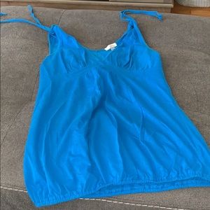 Blue Charlotte Russe tie shoulder top.  Size L